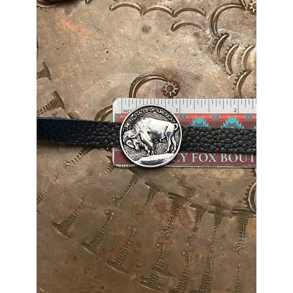 BUFFALO NICKEL CONCHO SILVER HAIR WESTERN HAT BAND SOUTHWEST MENS WOMENS - Picture 7 of 11